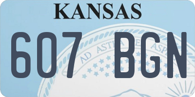KS license plate 607BGN