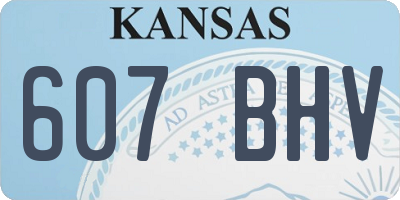 KS license plate 607BHV