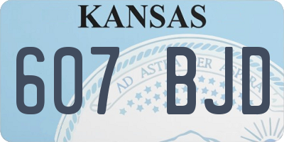 KS license plate 607BJD