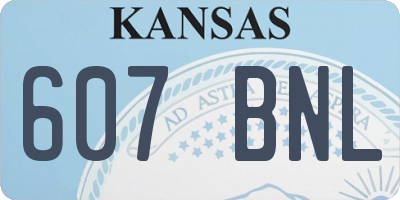 KS license plate 607BNL