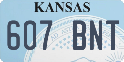 KS license plate 607BNT