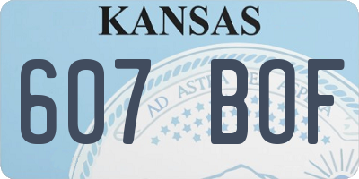 KS license plate 607BOF