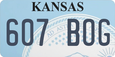 KS license plate 607BOG