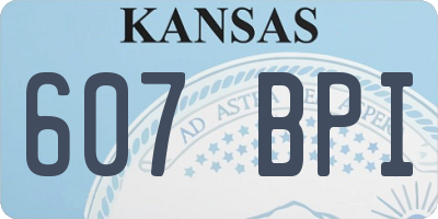 KS license plate 607BPI