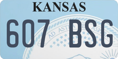 KS license plate 607BSG