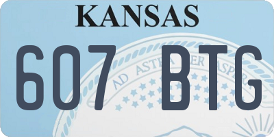 KS license plate 607BTG