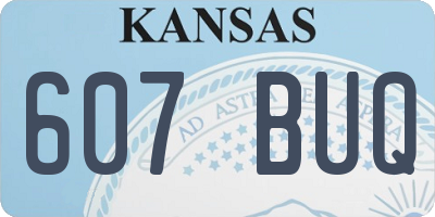 KS license plate 607BUQ