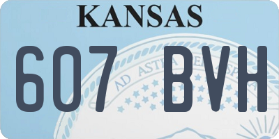 KS license plate 607BVH