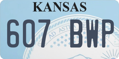 KS license plate 607BWP