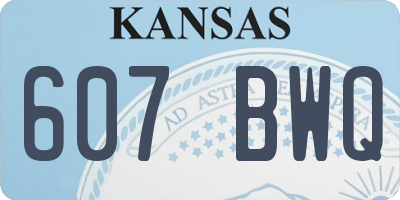 KS license plate 607BWQ