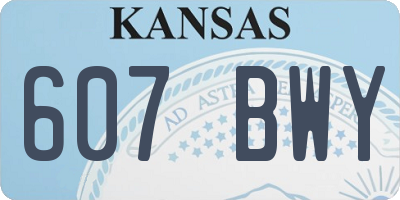 KS license plate 607BWY