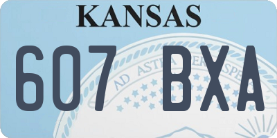 KS license plate 607BXA