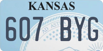 KS license plate 607BYG