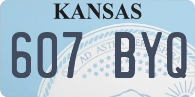 KS license plate 607BYQ