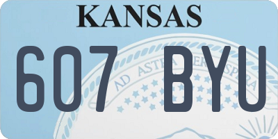 KS license plate 607BYU