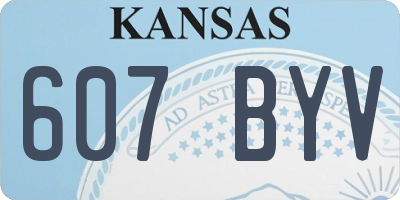 KS license plate 607BYV