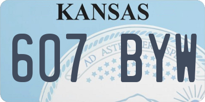 KS license plate 607BYW