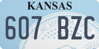 KS license plate 607BZC