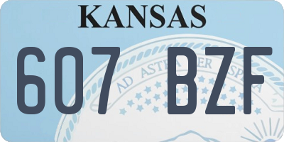 KS license plate 607BZF