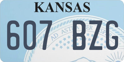 KS license plate 607BZG