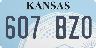 KS license plate 607BZO
