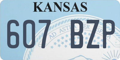 KS license plate 607BZP