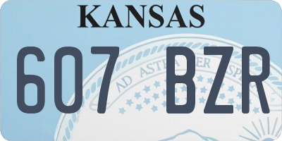 KS license plate 607BZR