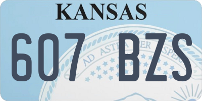 KS license plate 607BZS