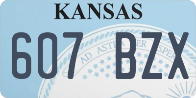 KS license plate 607BZX