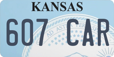 KS license plate 607CAR