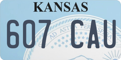 KS license plate 607CAU