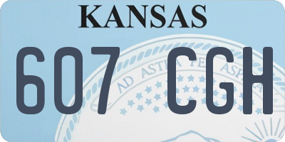 KS license plate 607CGH