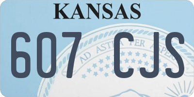 KS license plate 607CJS