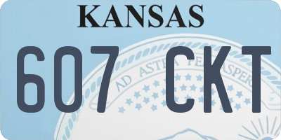 KS license plate 607CKT
