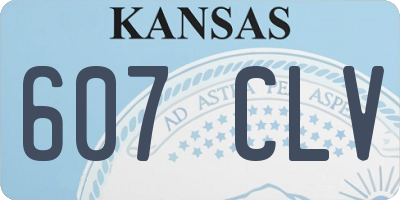KS license plate 607CLV
