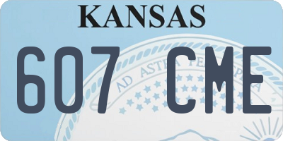 KS license plate 607CME