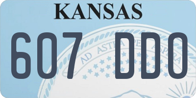 KS license plate 607DDO