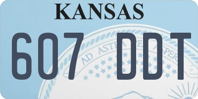 KS license plate 607DDT