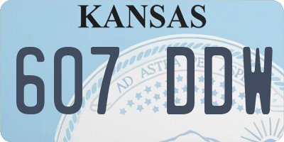 KS license plate 607DDW