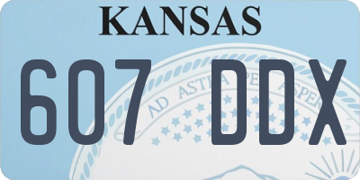 KS license plate 607DDX