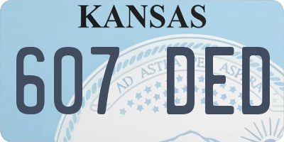KS license plate 607DED
