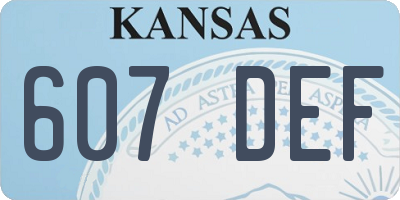 KS license plate 607DEF