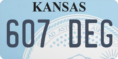 KS license plate 607DEG