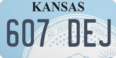 KS license plate 607DEJ