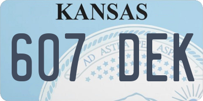 KS license plate 607DEK