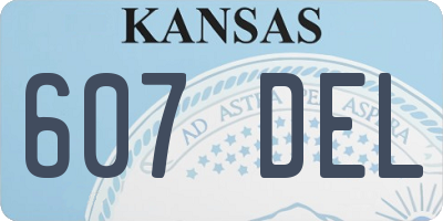 KS license plate 607DEL