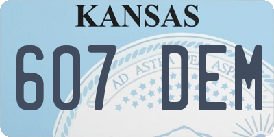 KS license plate 607DEM