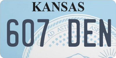 KS license plate 607DEN