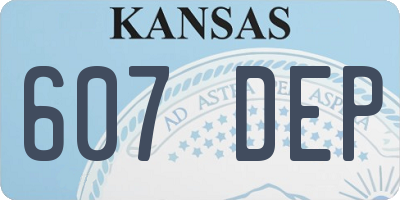 KS license plate 607DEP