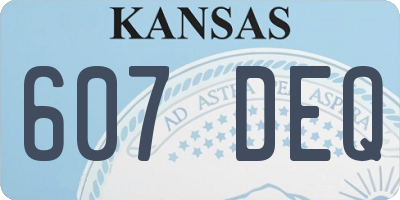 KS license plate 607DEQ